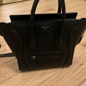 CELINE - Mini “Luggagr” Black Calfskin Leather Women's Bag - excellent